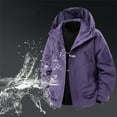 thumbnail image 1 of Qulqfy Lightweight Mens Jacket Purple Waterproof Cycling Travel Outdoor Hooded Windbreaker Mens Raincoat XL, 1 of 9