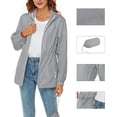 thumbnail image 1 of Qulqfy Lightweight Windbreaker Jackets Women Packable Hiking Gray Nylon Jackets Womens Zip Up Raincoat with Hood 2XL, 1 of 8