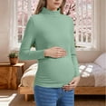 thumbnail image 1 of Qulqfy Long Sleeve Green Tops for Women Turtleneck Fleece Maternity Shirts Plus Size Thermal Shirts for Women, 1 of 9