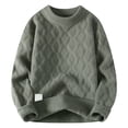 thumbnail image 1 of Qulqfy Long Sleeve Mens Sweater Fall Green Crew Neck Soft Textured Pullover Knit Winter Sweaters Golf Shirts for Men M, 1 of 2
