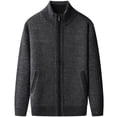 thumbnail image 1 of Qulqfy Long Sleeve Sweater Men Knit Pure Winter Gray Zip Up Fall Cardigan Sweaters Men's Shirts L, 1 of 2