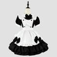 thumbnail image 1 of Qulqfy Maid Dress for Women Black Short Sleeve Mini A Line Plus Size Ruffle Tiered Dresses Fall Dresses for Women 2025 L, 1 of 6