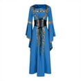 thumbnail image 1 of Qulqfy Maxi Women Dresses Long Bell Sleeve Medieval Blue Renaissance Plus Size Cocktail Gothic Dresses Women Fall Dresses XXL, 1 of 6