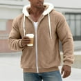 thumbnail image 1 of Qulqfy Men Jacket Casual Fleece Winter Brown Cold Weather Warm Hooded Zip Up Jacket Mens Trench Coat XXL, 1 of 6