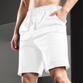 thumbnail image 1 of Qulqfy Men's Athletic Shorts Mesh 11" Inseam Elastic waist Workout Gym Activewear Basketball Shorts with Pockets White M, 1 of 6