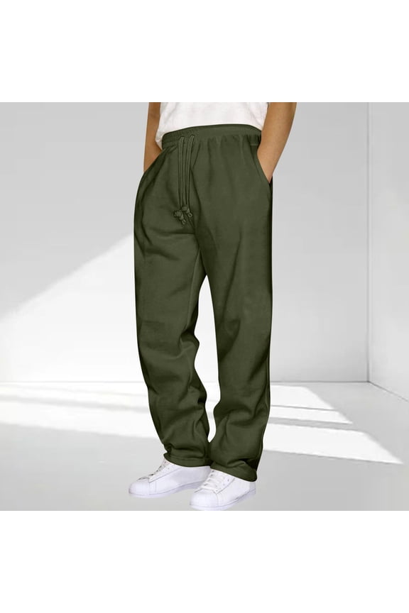Men's Big and Tall Pants Green Baggy Stretch Cargo Pants Casual Elastic Waist Straight Leg Pants Pants for Men 4XL