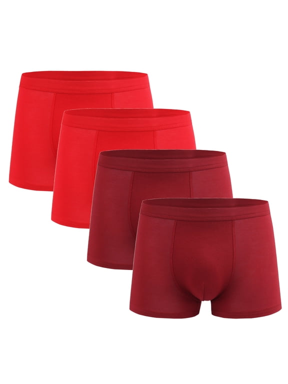 Men's Boxers Briefs Stretch 4 Pack Big & Tall Boxer Briefs Moisture Wicking Breathable Soft Men Underwear XL