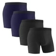 thumbnail image 1 of Qulqfy Men's Cotton Boxer Briefs with Fly Stretch 4 Pack Boxer Briefs Comfortable Breathable Men's Underwear S, 1 of 2