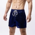 thumbnail image 1 of Qulqfy Men's Shorts Casual Summer Gym Blue Shorts Spring Solid Elastic Waist Shorts with Pockets for Men XXL, 1 of 6