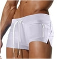 thumbnail image 1 of Qulqfy Men's Swim Trunks Quick Dry Boyleg No Liner 5 Inch Inseam Board Shorts Surf Drawstring Beach Stretch with Zipper Pockets Shorts Bathing Suit Men L, 1 of 2