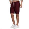 thumbnail image 1 of Qulqfy Mens 5 Inch Shorts Summer Outdoor Red Sweatpants Elastic Waist Solid Spring Shorts with Pockets for Men L, 1 of 6