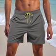 thumbnail image 1 of Qulqfy Mens Basketball Shorts Gray Knee Length Waterproof Lined Summer Shorts Solid Elastic Waist Shorts with Pockets for Men M, 1 of 6