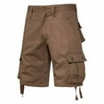 thumbnail image 1 of Qulqfy Mens Dress Shorts Big & Tall Bronze Summer Cargo Flat Front Shorts Knee Length Elastic Waist Twill Shorts with Pockets for Men 3XL, 1 of 7