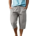 thumbnail image 1 of Qulqfy Mens Lounge Shorts Cotton Summer Gray Beach Shorts Solid Elastic Waist Shorts with Pockets for Men XXL, 1 of 6