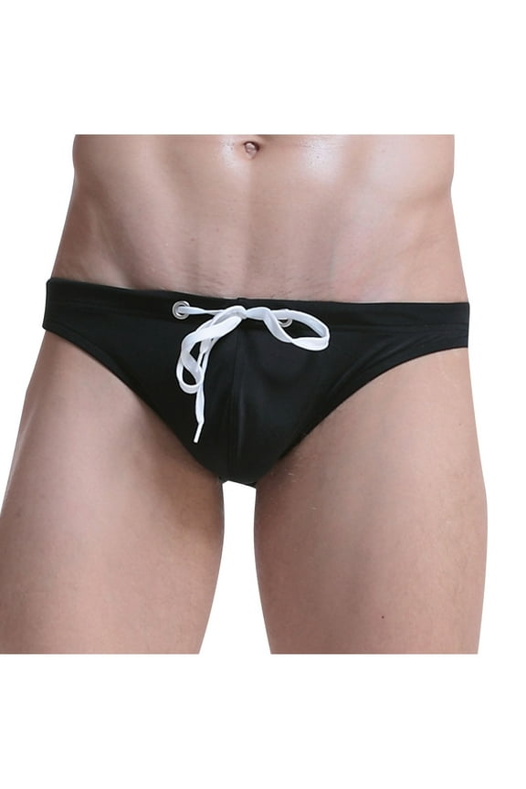 Mens Swim Trunks Quick Dry Bikini Triangle Swim Shorts Drawstring Stretch Beach Surf Shorts Mens Bathing Suit L