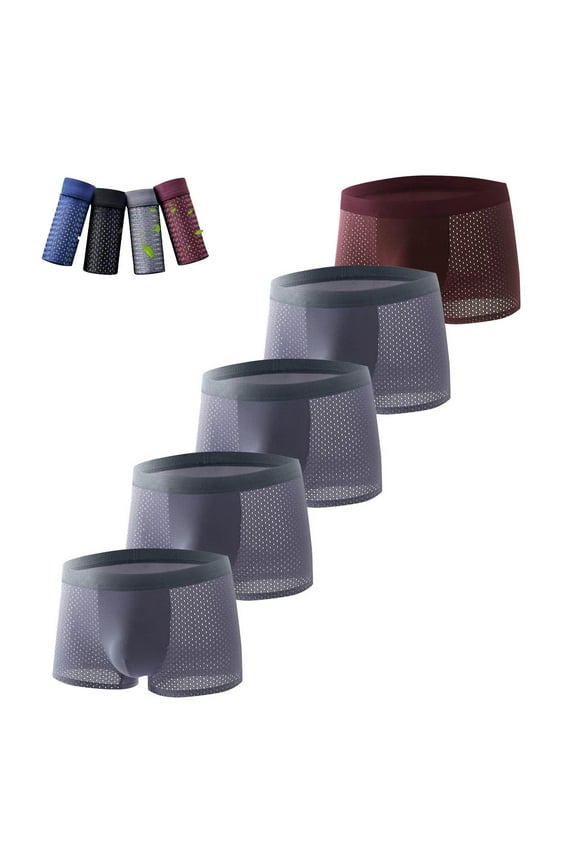 Mens Underwear Boxer Briefs Big & Tall 5 Pack Breathable Cooling Boxer Briefs Stretch Mesh Mens Underwear Boxers XXL