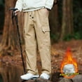 thumbnail image 1 of Qulqfy Mens Yellow Pants Baggy Stretch Big and Tall Cargo Pants 4 Pockets Elastic Waist Hiking Pants Wide Leg Pants for Men 5XL, 1 of 9