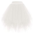 thumbnail image 1 of Qulqfy Mini Women's Skirts White A Line Tulle Tutu Petticoat Bubble Flowy Fall Ballet Short Skirt Skirts for Women, 1 of 2