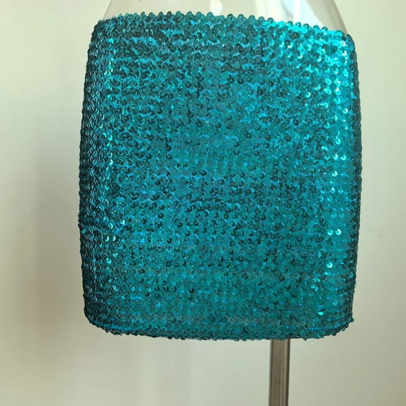 Qulqfy Mini Womens Skirts Blue Sequin Bodycon Pencil Sparkly Trendy Dance Fall Short Skirt Skirts for Women