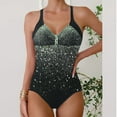 thumbnail image 1 of Qulqfy One Piece Bathing Suit for Women Modest Tummy Control Plus Size Bikini Open Back V Neck Slimming Swimwear Womens Swimsuit XXL, 1 of 5