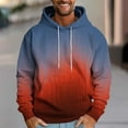 thumbnail image 1 of Qulqfy Oversized Hoodie Men Pullover Fleece-Lined Blue Graphic Long Sleeve Hooded Fall Sweatshirts with Kanga Pocket Men Sweatshirts L, 1 of 5