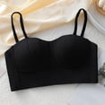 thumbnail image 1 of Qulqfy Padded Womens Bras Beauty Back Push Up Black Thin Straps Demi Comfortable Bras T Shirt Bra S, 1 of 4
