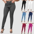 thumbnail image 1 of Qulqfy Petite Women's 2025 Gray Stretchy Skinny High Waisted Denim Casual Jeans Scrubs for Women Pants S, 1 of 6