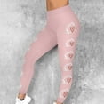 thumbnail image 1 of Qulqfy Pink Leggings Women Yoga Workout High Waisted Tummy Control Football Compression Plus Size Leggings Fall Pants for Women 2025 XXL, 1 of 9