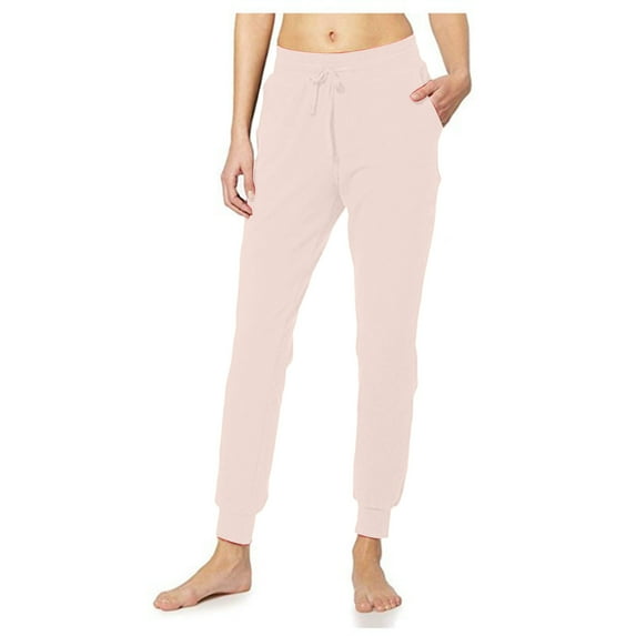 Qulqfy Pink Womens Pants 2025 Jogger Workout Drawstring Athletic Petite High Waisted Sweatpants Trousers Women L