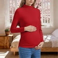 thumbnail image 1 of Qulqfy Plus Size Long Sleeve Shirt Women Turtleneck Maternity Red Shirts Thermal Fleece Shirts for Women, 1 of 9