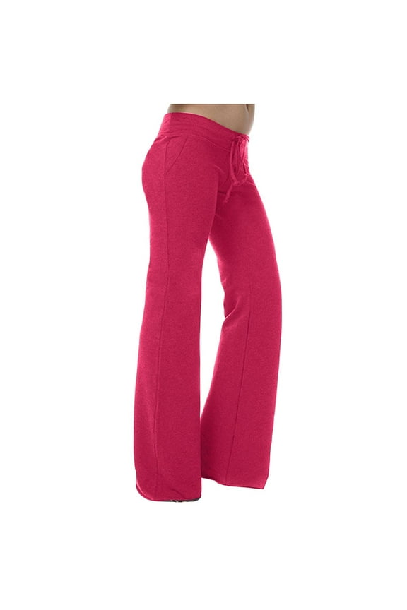 Plus Size Women's 2025 Palazzo Wide Leg Pink Baggy Casual Flowy High Waisted Pants Trousers Women L