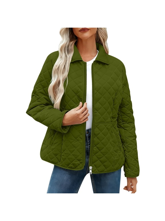 Puffer Jackets for Women Thin Lightweight Winter Winter Coat Fall Collared Full Zip Up Winter Coat for Women