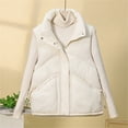 thumbnail image 1 of Qulqfy Puffy Quilted Jackets for Women Beige Plus Size Sleeveless Stand Collar Zip Up Puffer Vest Womens Winter Coats L, 1 of 4