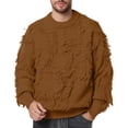 thumbnail image 1 of Qulqfy Pullover Men Sweaters Ripped Casual Bronze Knit Winter Fashion Crew Neck Long Sleeve Fall Sweater Golf Shirts for Men XXL, 1 of 8