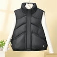 thumbnail image 1 of Qulqfy Quilted Jacket Women Puffy Plus Size Black Stand Collar Zip Up Sleeveless Puffer Vest Womens Fall Jackets XXL, 1 of 4