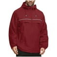 thumbnail image 1 of Qulqfy Red Rain Jacket Men Waterproof Golf Packable Lightweight Travel Hooded Outdoor Windbreaker Mens Rain Coat XL, 1 of 6