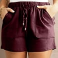 thumbnail image 1 of Qulqfy Resort Wear Women Shorts Red Bermuda High Waisted Lounge Beach Comfy Casual Wide Leg Shorts S, 1 of 7