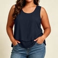 thumbnail image 1 of Qulqfy Sleeveless Womens Summer Dresses Plus Size Solid Scoop Neck Flowy Knit Navy Beach Casual Dressy Summer Graphic Shirts 5XL, 1 of 6
