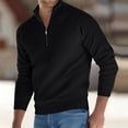 thumbnail image 1 of Qulqfy Slim Fit Sweater Men Quarter Zip Soft Black Knit Long Sleeve Stretchy Fall Comfortable Winter Sweater Mens Shirt L, 1 of 9