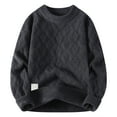 thumbnail image 1 of Qulqfy Soft Sweaters for Men Crew Neck Long Sleeve Fall Gray Pullover Textured Winter Knit Sweaters Mens Undershirts 3XL, 1 of 2