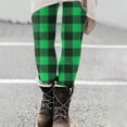 thumbnail image 1 of Qulqfy Stretch Active Leggings Women Plaid Green Yoga Pants Fall Compression High Waisted Leggings for Women, 1 of 7