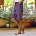 thumbnail image 1 of Qulqfy Summer Capris Women Wide Leg High Waist Casual Purple Cuffed with Pockets Capris S, 1 of 9