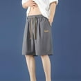 thumbnail image 1 of Qulqfy Sweat Shorts Men Cooling Gray Summer Big & Tall Shorts Knee Length Solid Elastic Waist Shorts for Men XXL, 1 of 4
