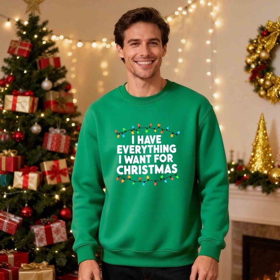 Qulqfy Sweatshirts for Men Xmas Christmas Holiday Green Graphic Fleece Lined Warm Cute Sweatshirts Matching Pjs XXL