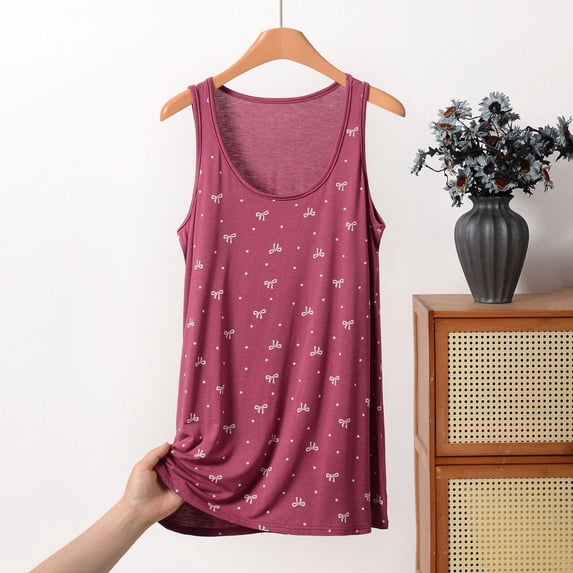 Qulqfy Tank Tops for Women Cotton Plus Size Casual Red Sleeveless Scoop Neck Flowy Tunic Loose Fit Summer Tops 2XL