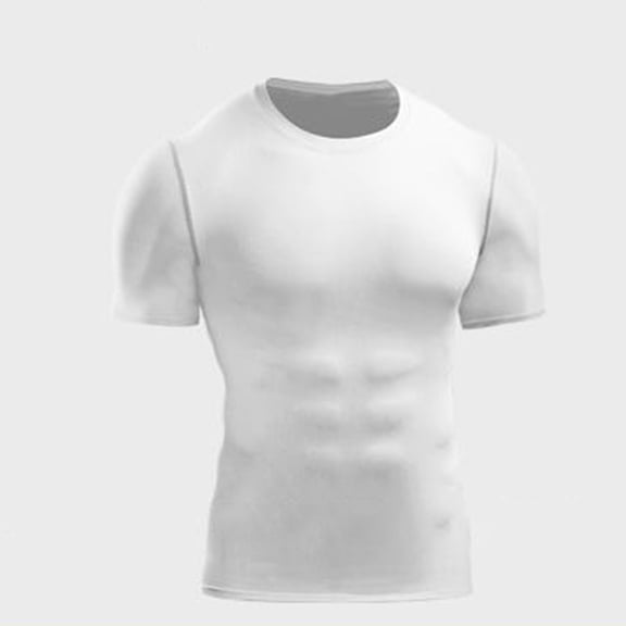 Qulqfy Tee Shirts Mens White Plain Gym Workout Shirts Crew Neck Spring Summer Tees Mens Workout Shirts XL
