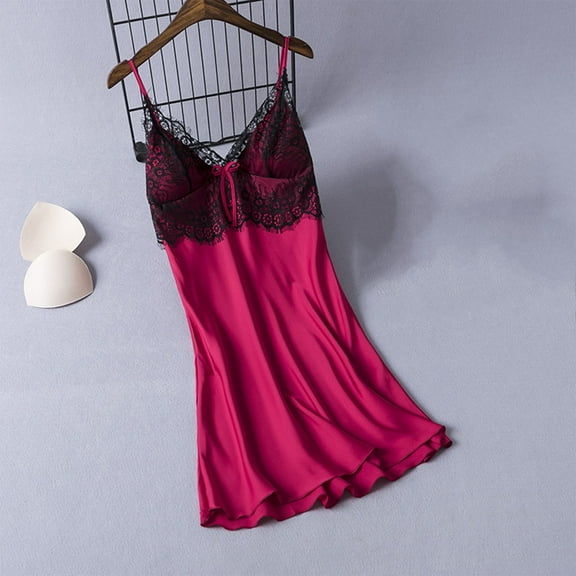 Qulqfy Towel Robe for Women Shower Red Short Bridesmaid Wedding Party Lace Strappy Bathrobe with Padded Women Pajamas L