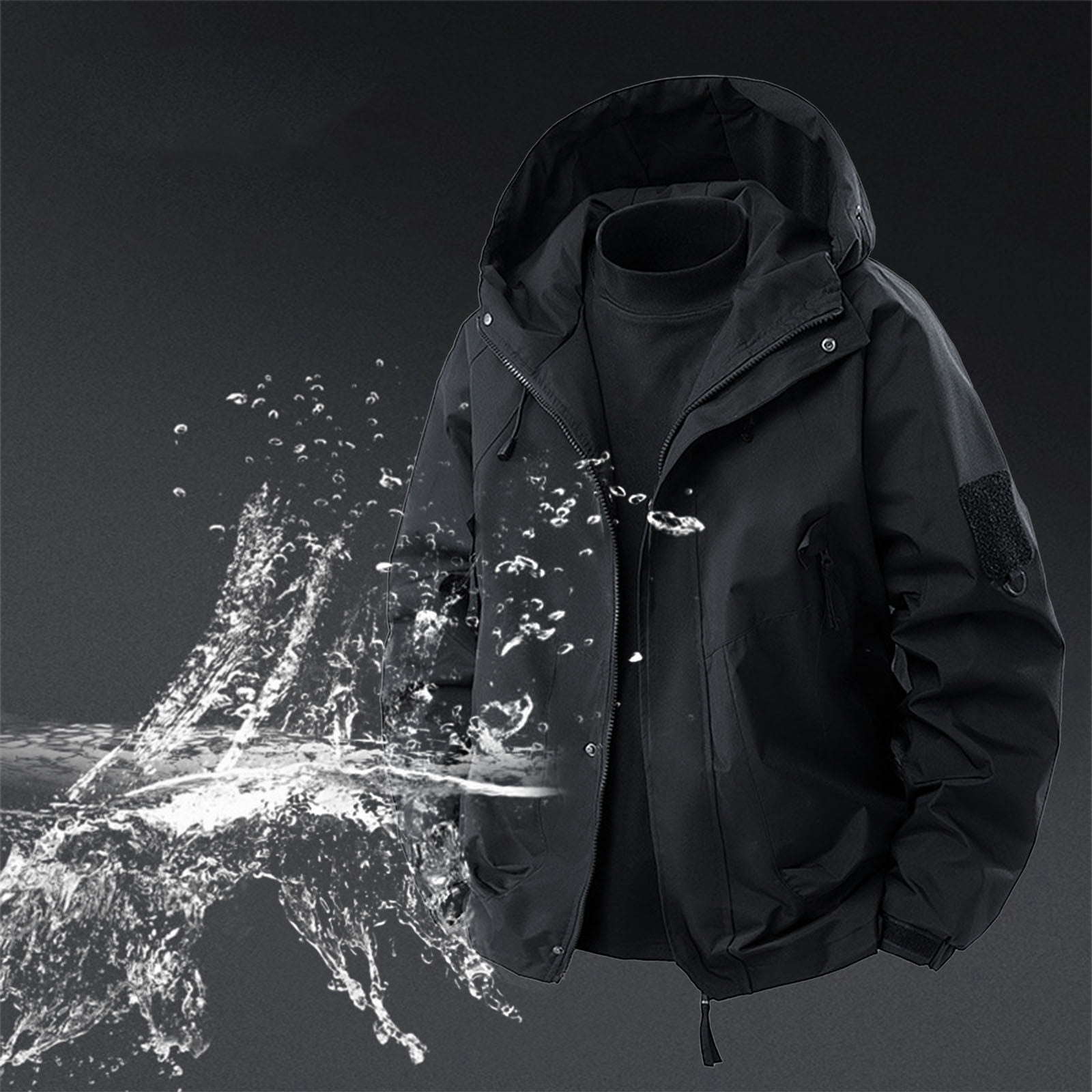 Fall Waterproof Qulqfy Travel Mens Fall Jackets Waterproof Cycling Lightweight Black ...