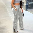 thumbnail image 1 of Qulqfy Trendy Pants Women Faux Leather Silver Plus Size Pants Party High Waisted Wide Leg Rhinestone Pants for Women, 1 of 6