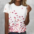thumbnail image 1 of Qulqfy Valentine's Day Shirts for Women Plus Size Heart Print Casual Tees Short Sleeve Graphic Crew Neck Pink T-Shirts Tops for Women L, 1 of 5